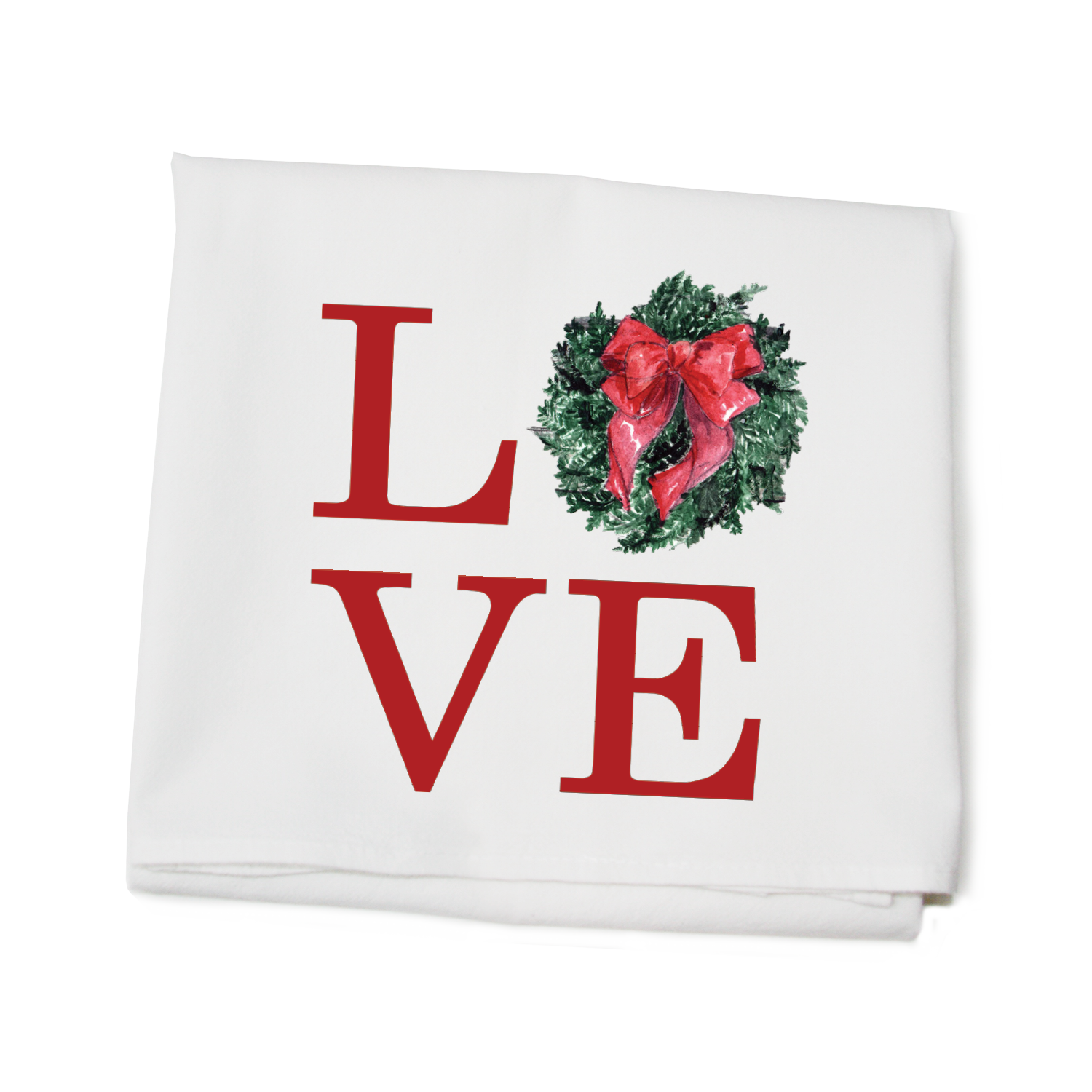 love christmas flour sack towel