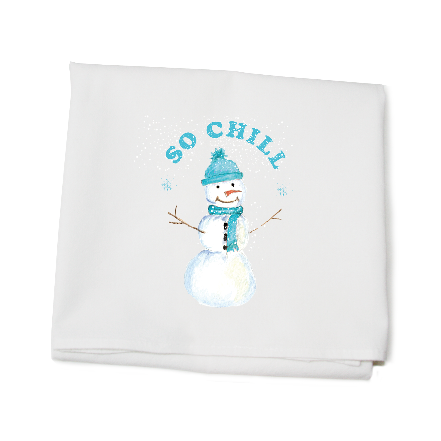 so chill snowman flour sack towel