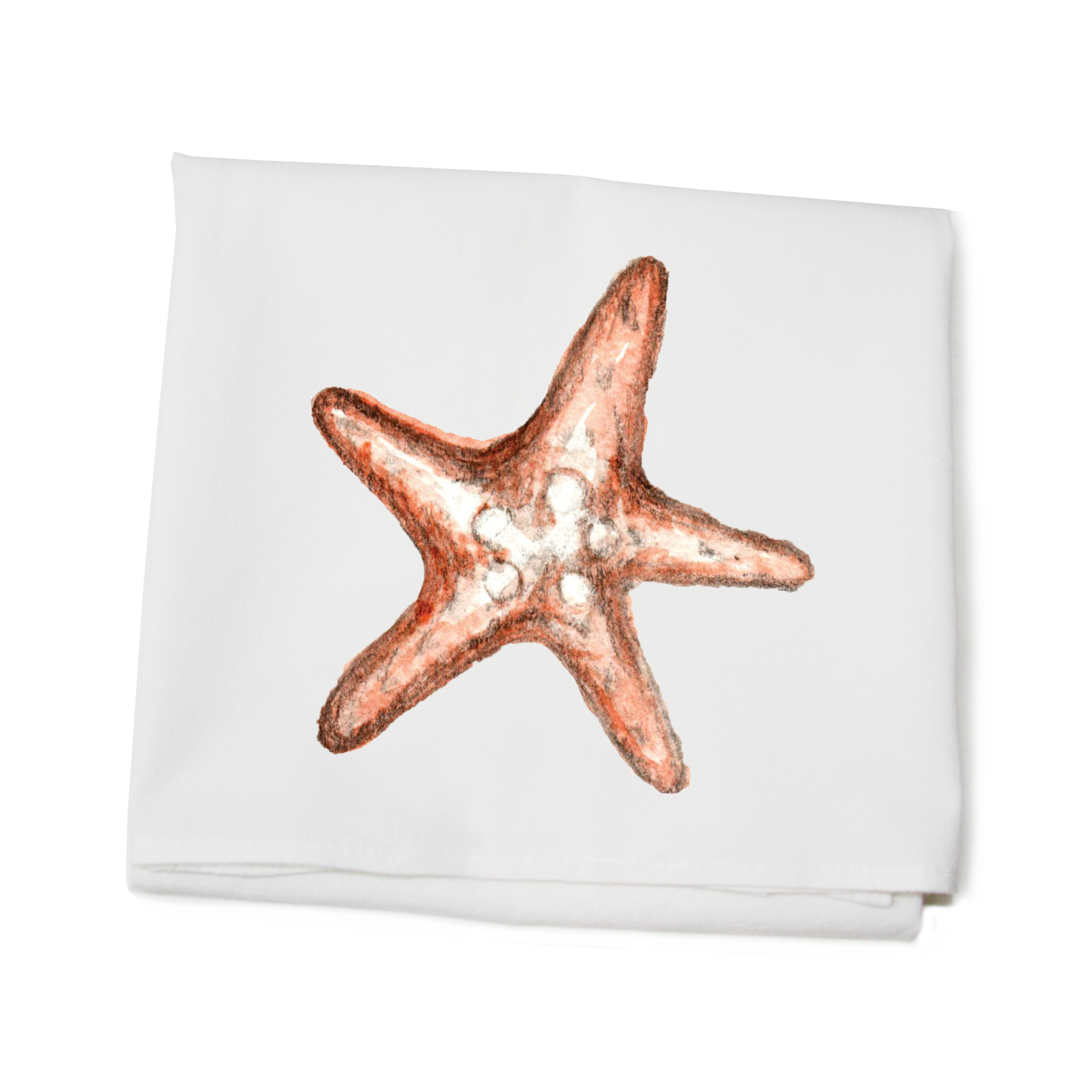 starfish brown flour sack towel