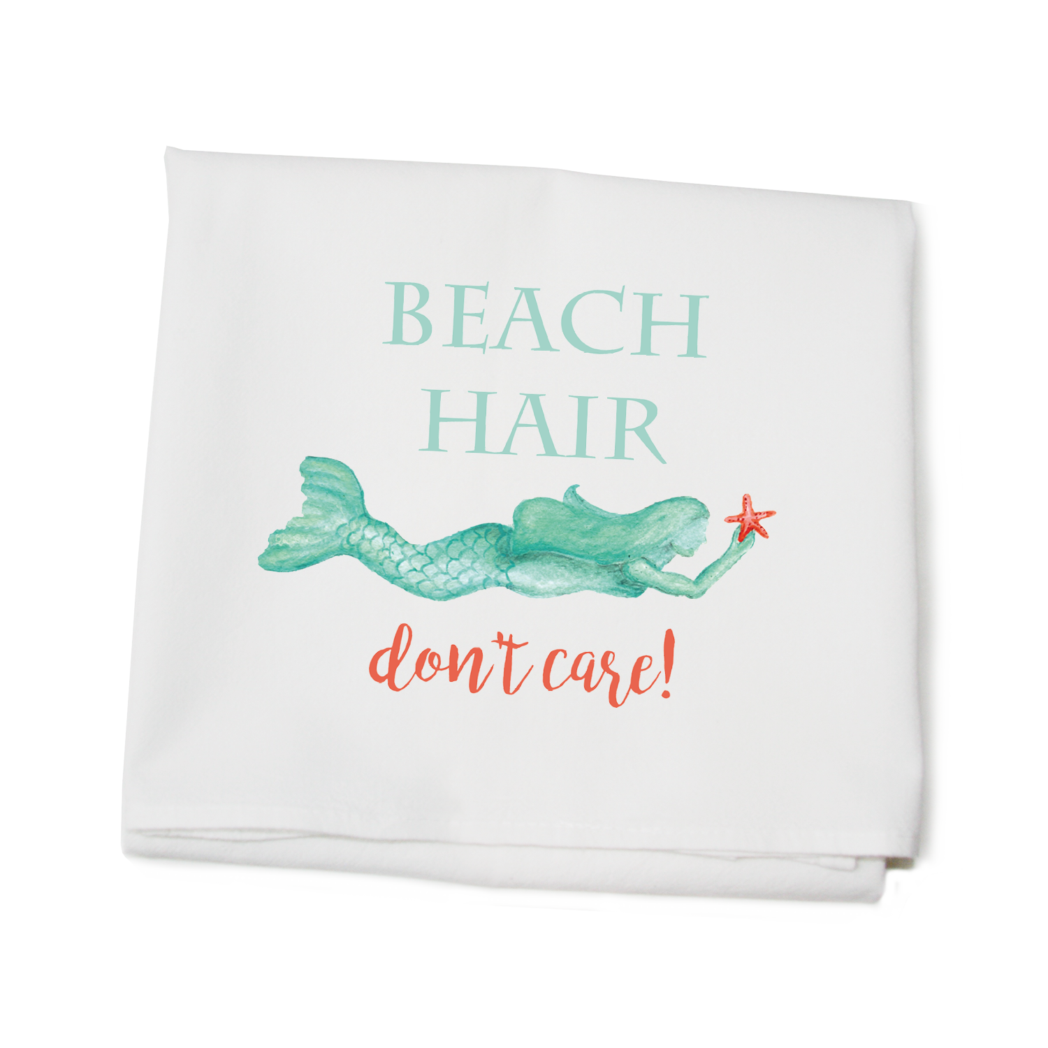 beach hair don't care flour sack towel