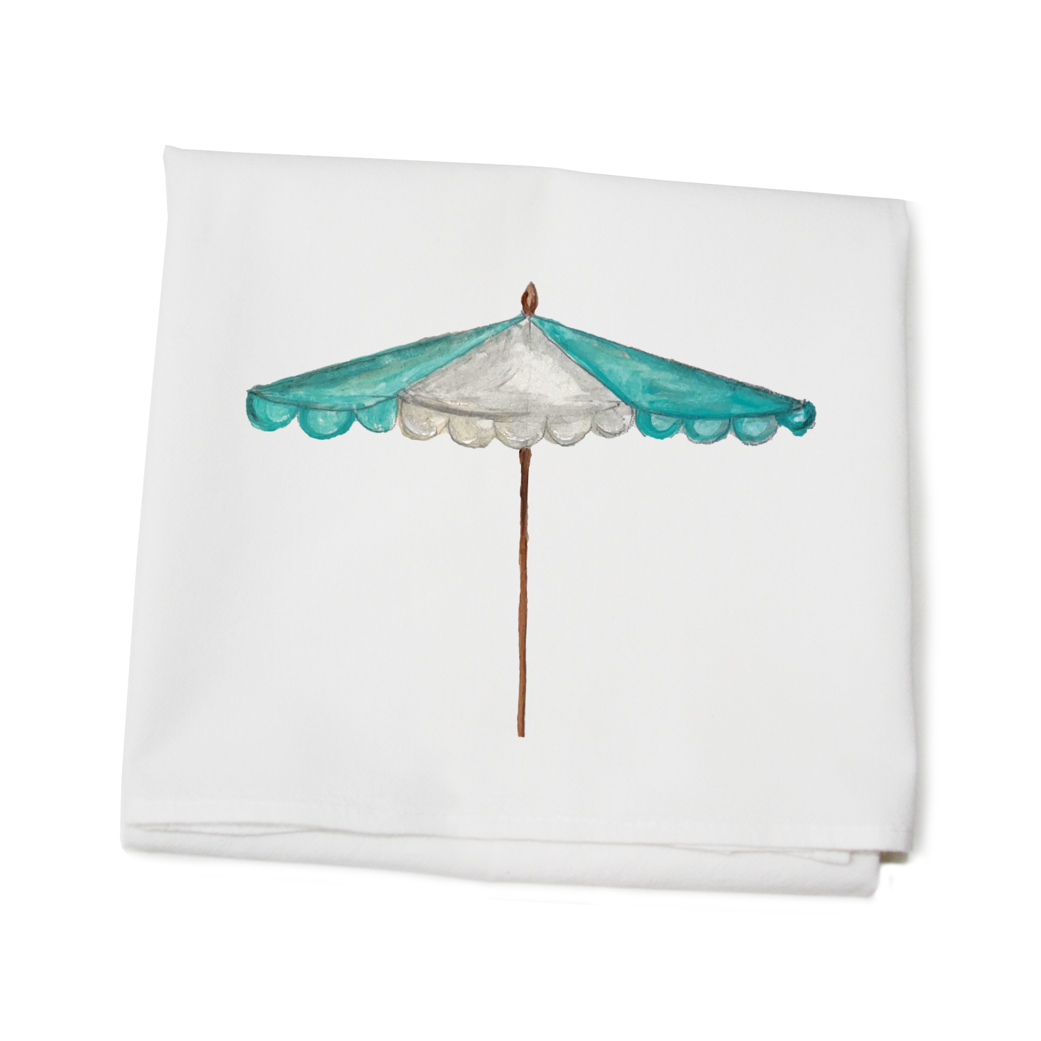 seafoam beach umbrella flour sack towel