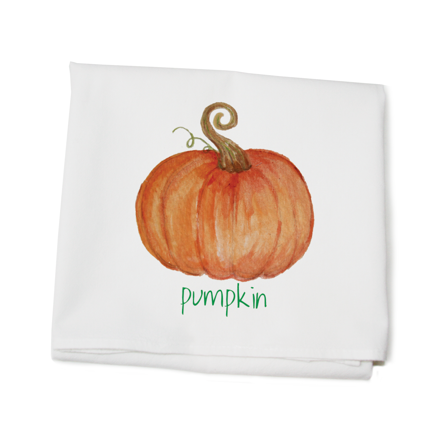 Pumpkin with pumpkin text flour sack towel