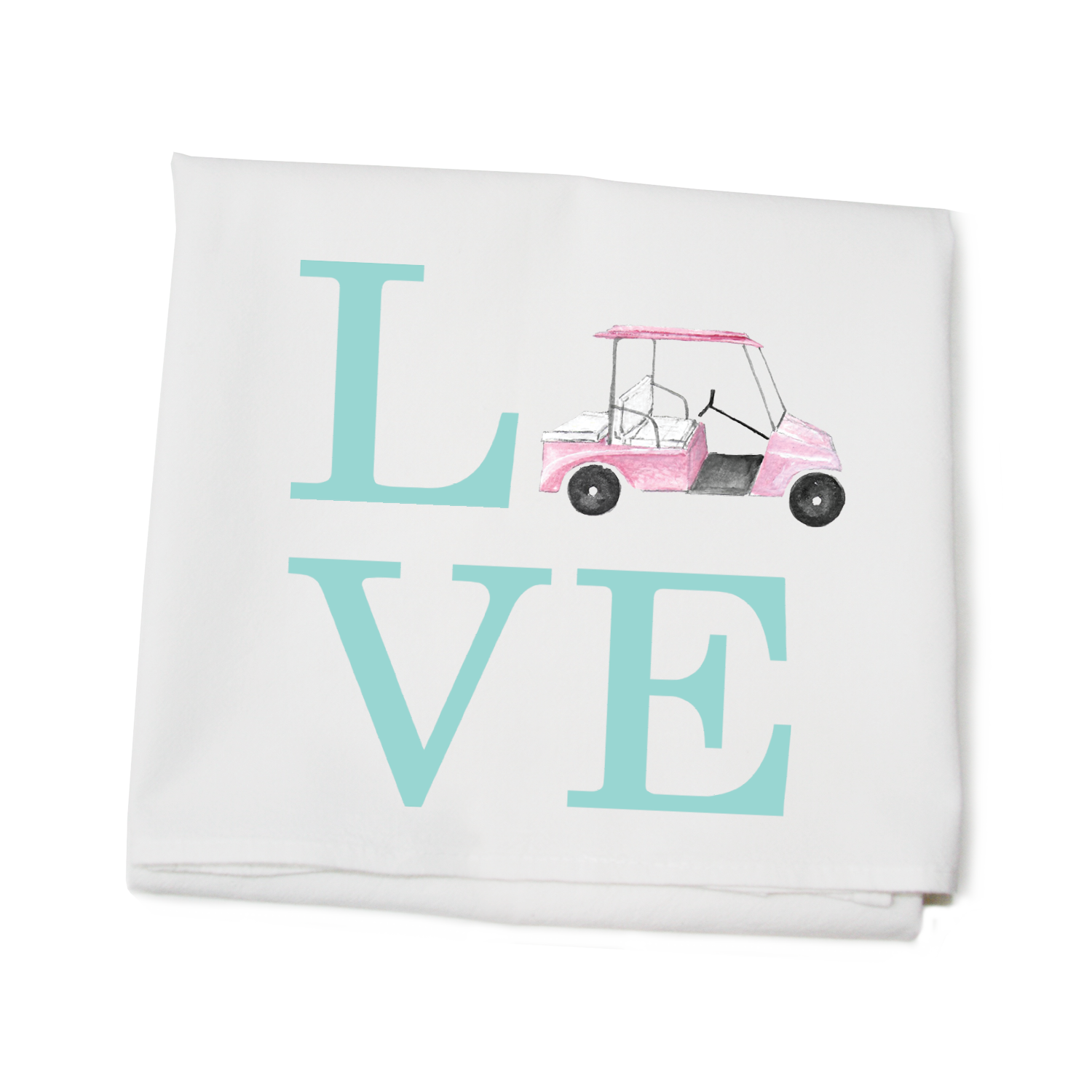 love pink golf cart flour sack towel