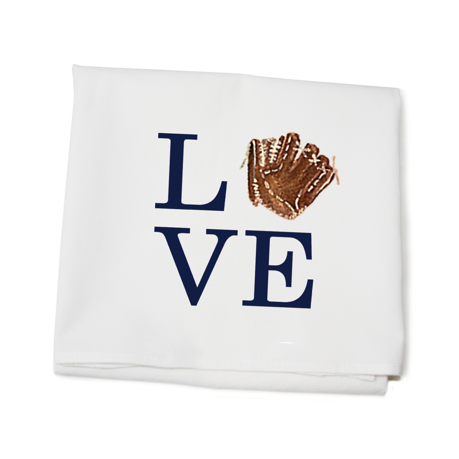 love baseball glove flour sack towel