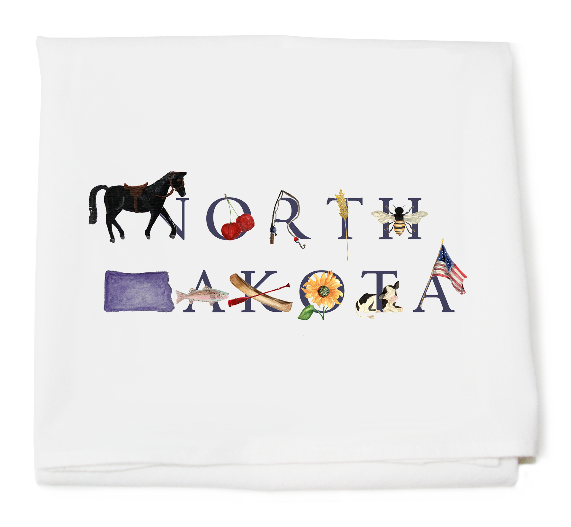 North Dakota flour sack towel