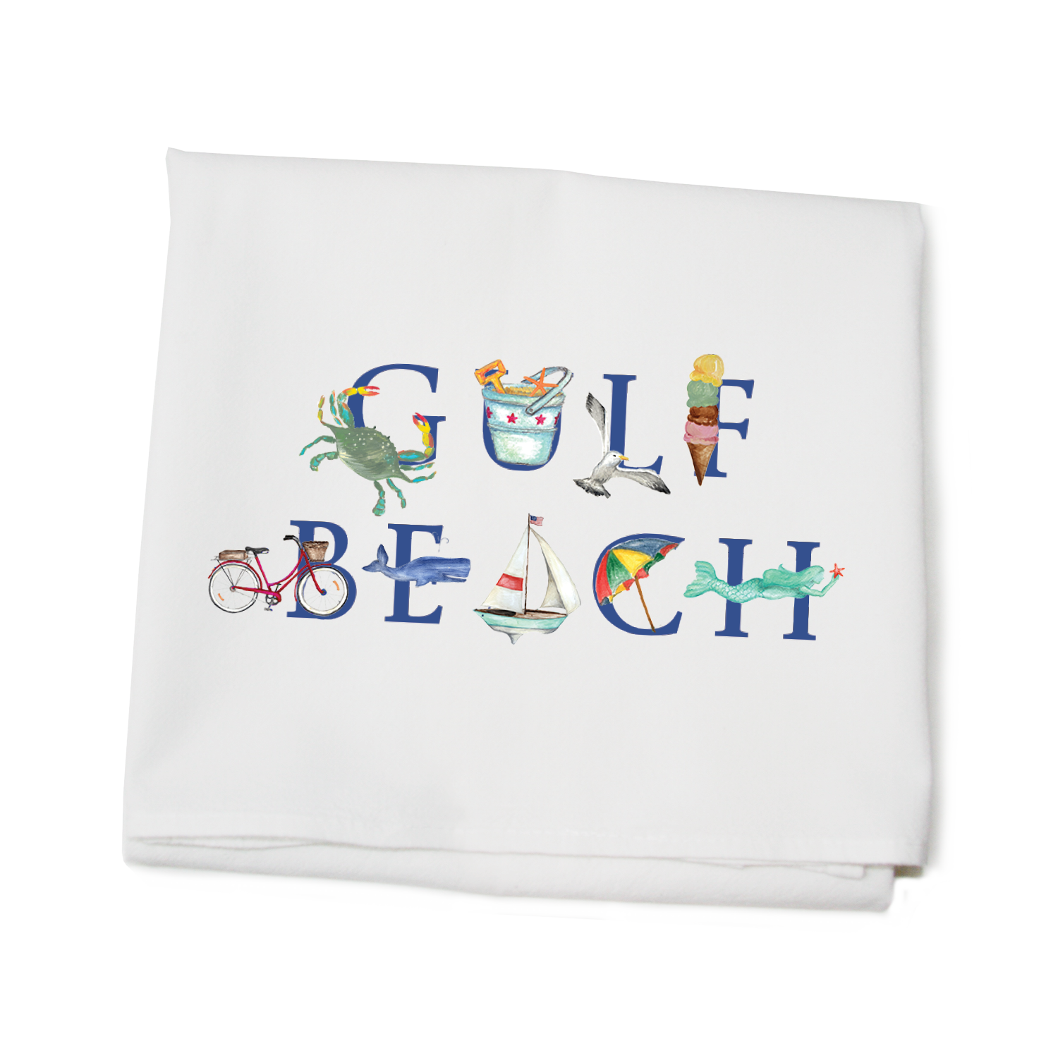 gulf beach flour sack towel