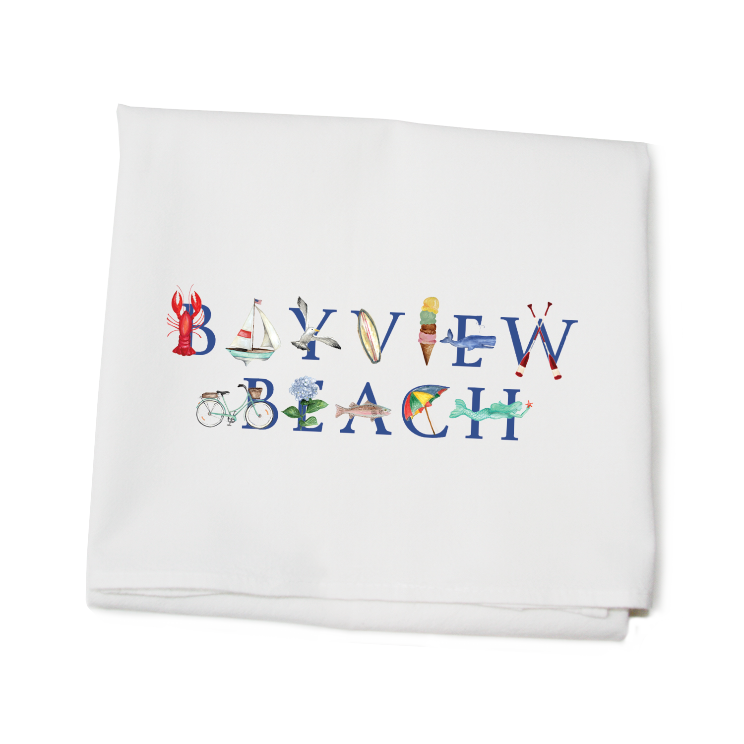 bayview beach flour sack towel