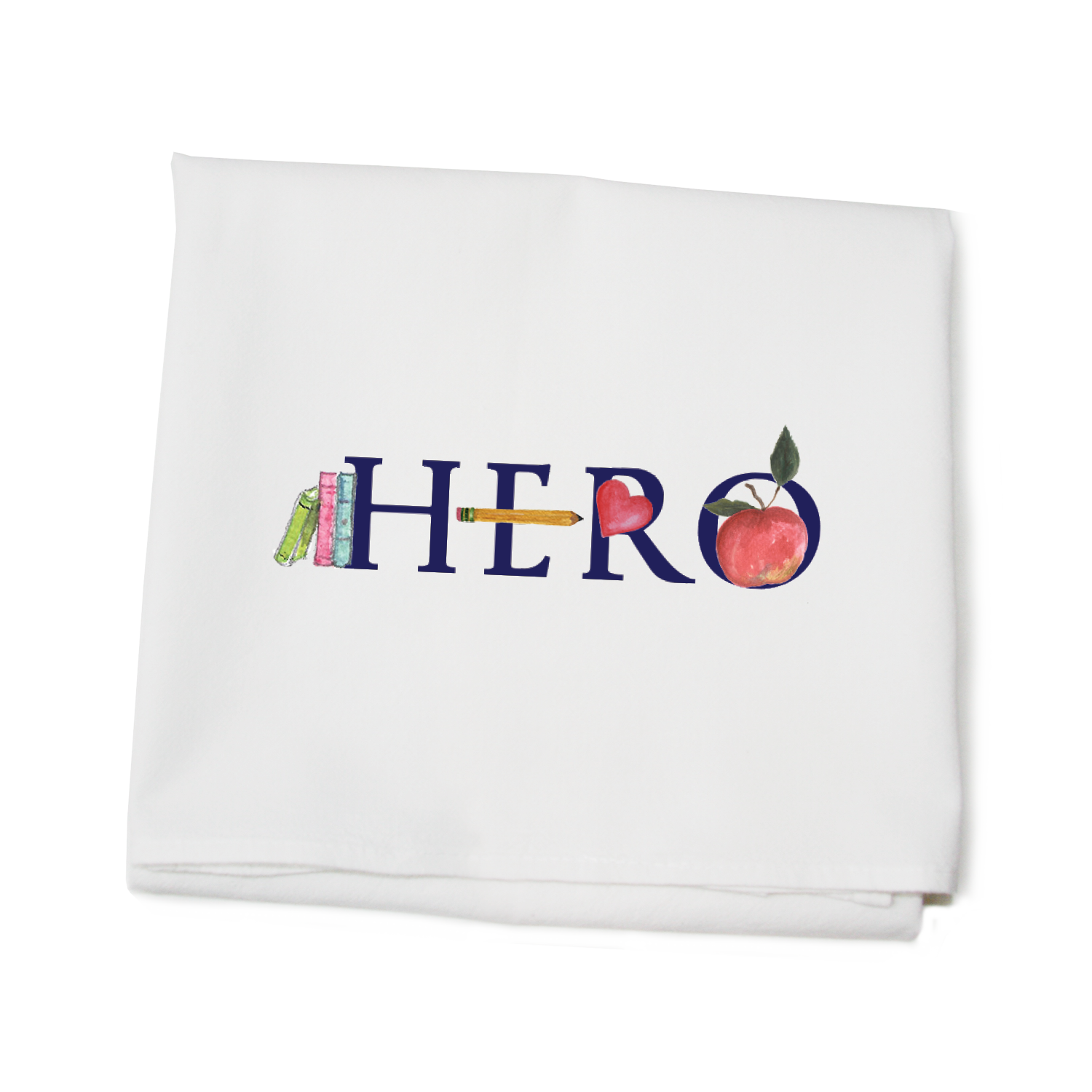 hero teacher flour sack towel