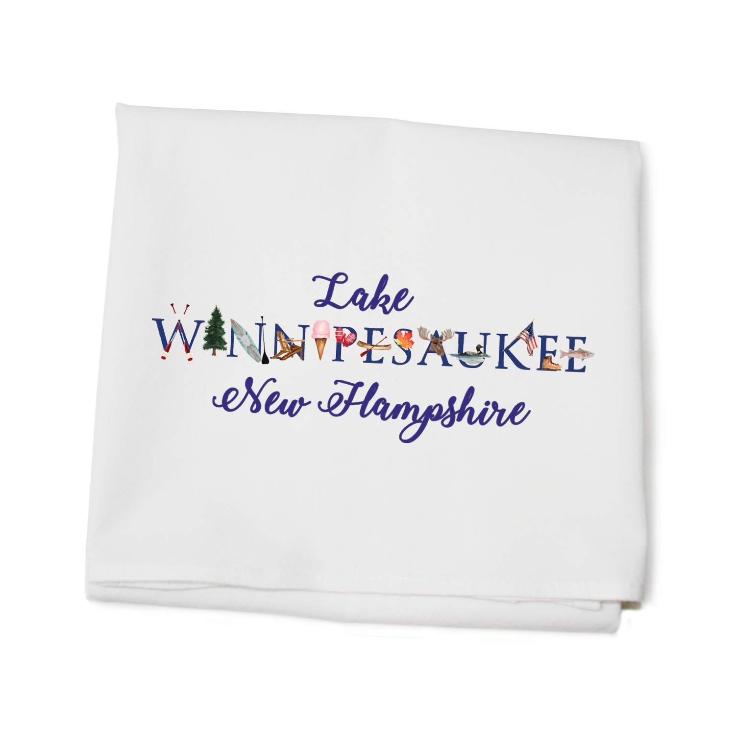 lake winnipesaukee flour sack towel