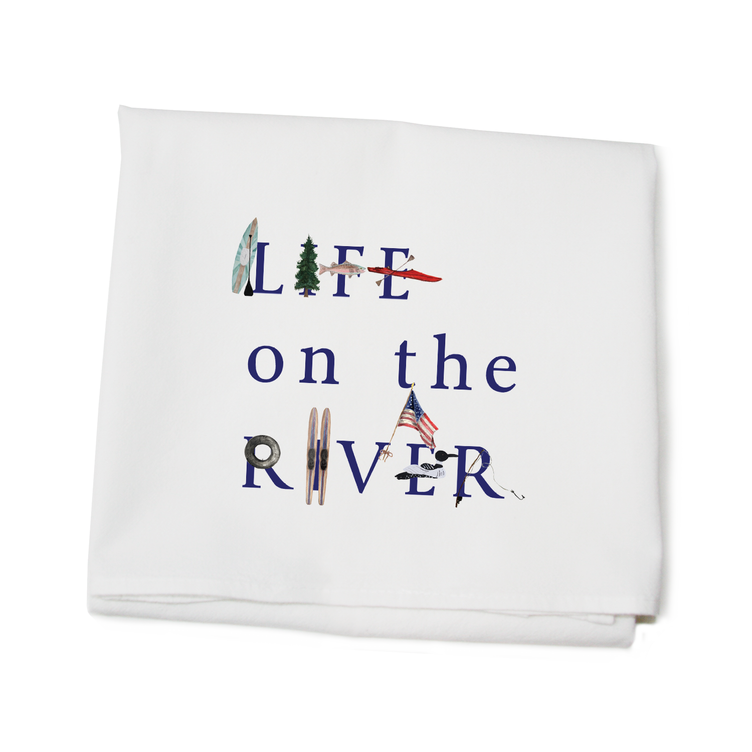 life on the river flour sack towel