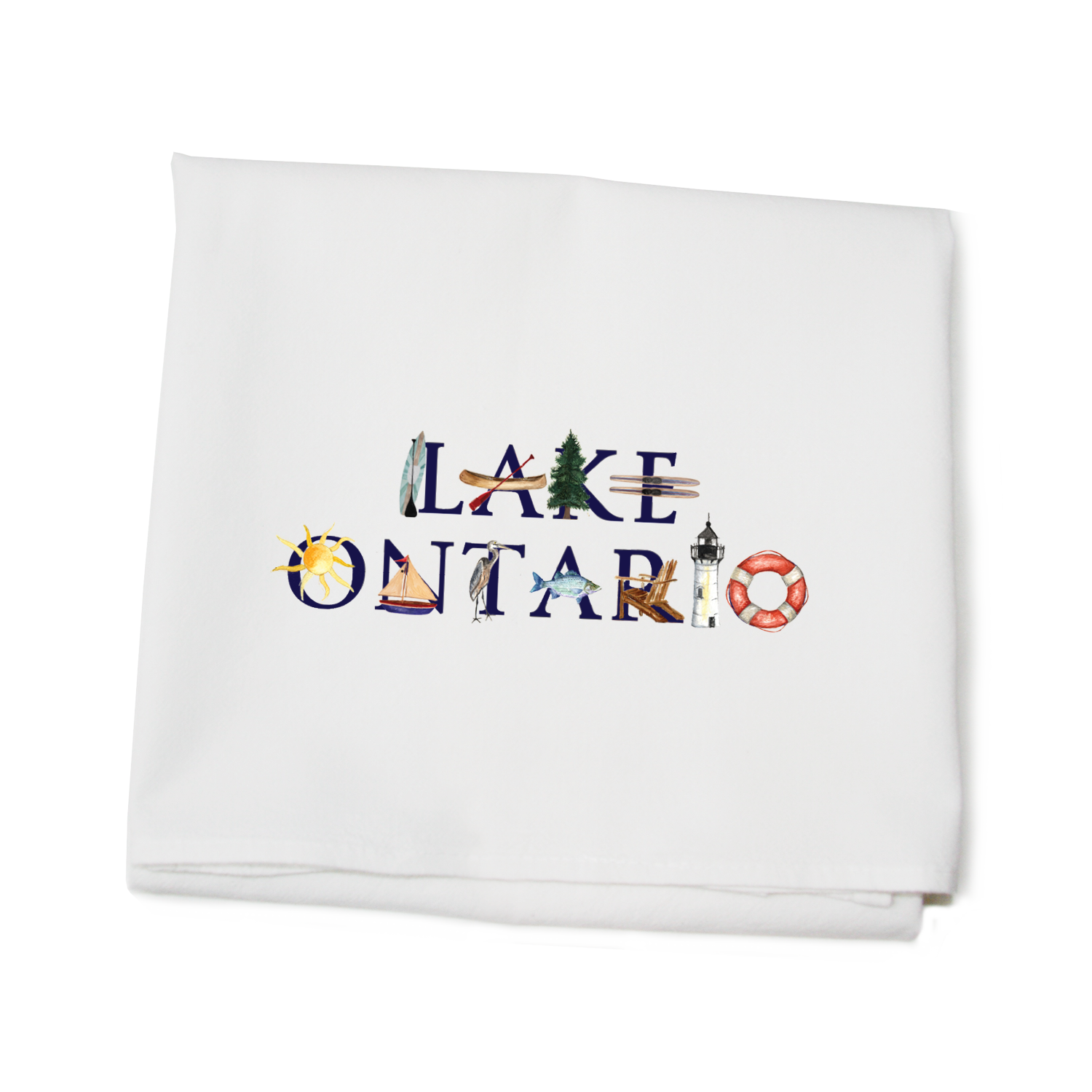 lake ontario flour sack towel