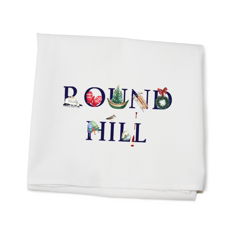 round hill winter holiday flour sack towel