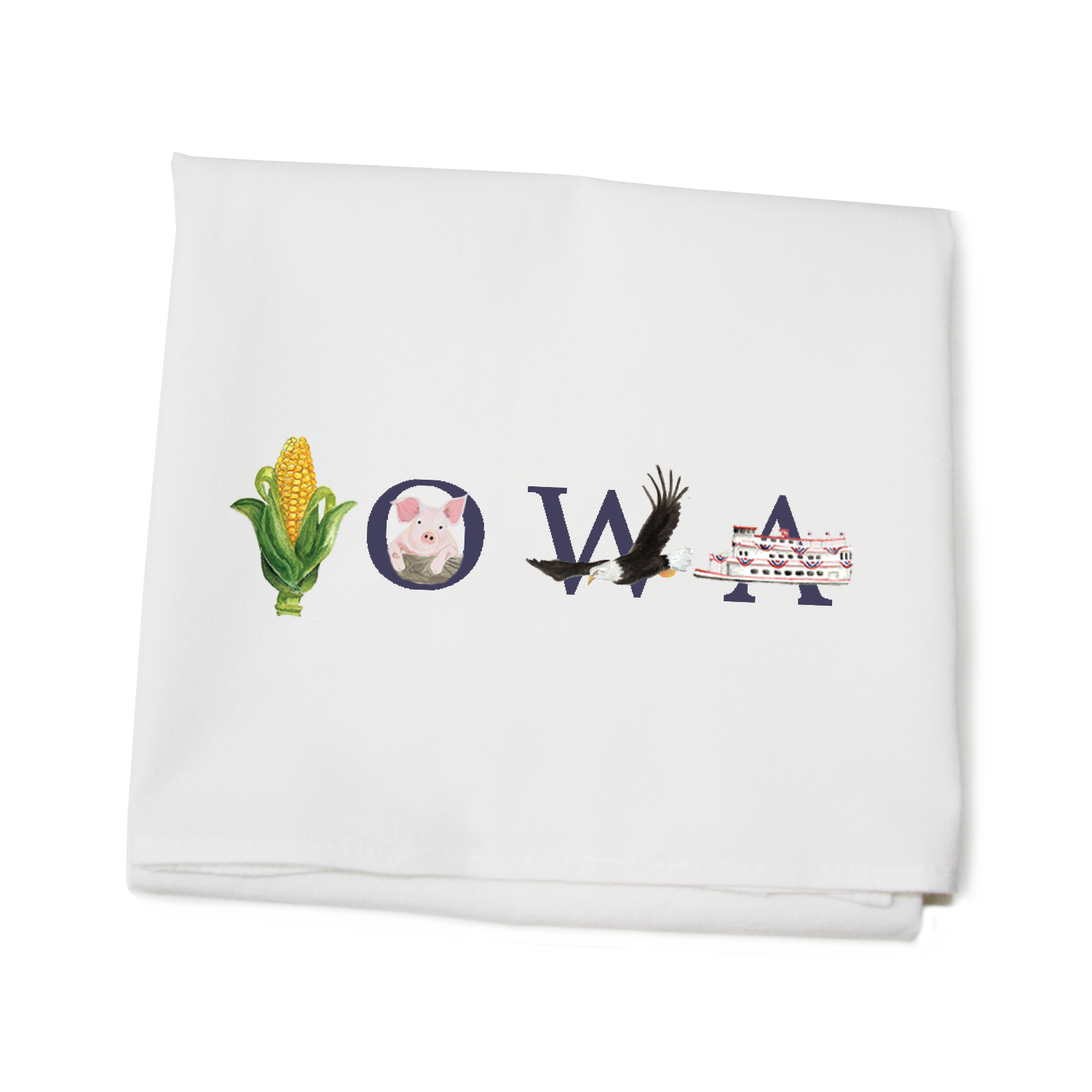 iowa navy flour sack towel