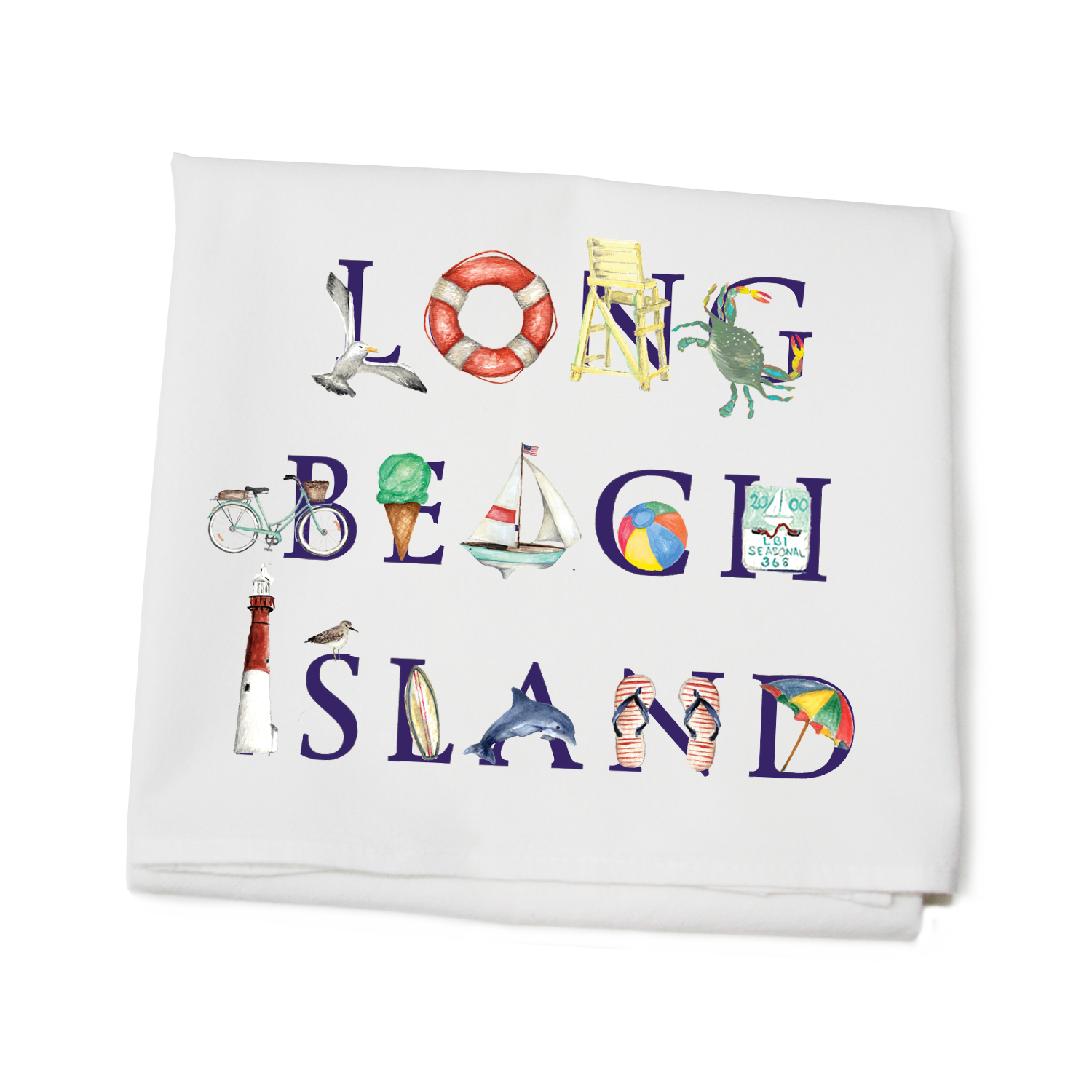 long beach island (new) flour sack towel