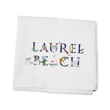 laurel beach flour sack towel