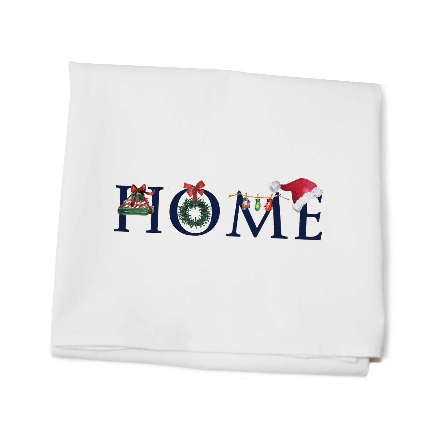 home christmas flour sack towel
