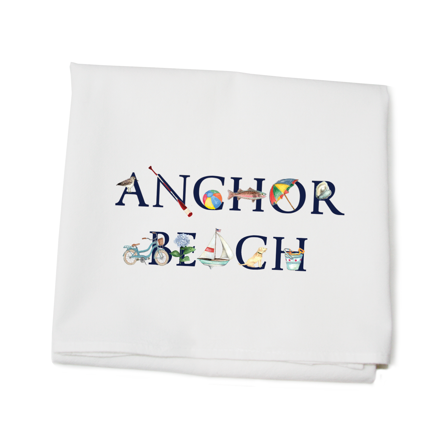 anchor beach flour sack towel