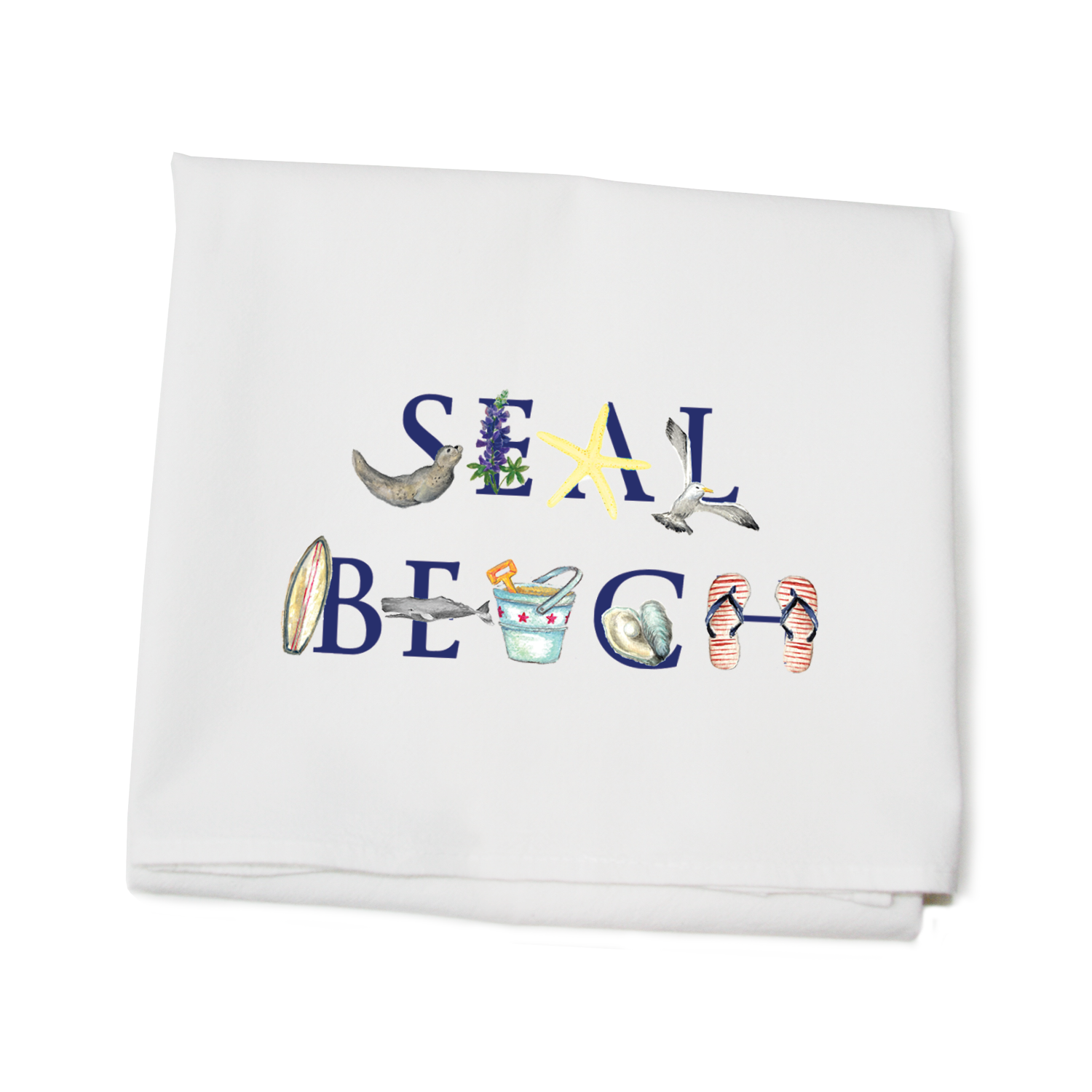 seal beach flour sack towel