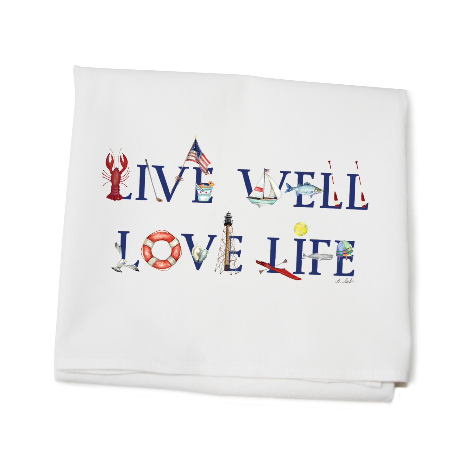live well love life flour sack towel