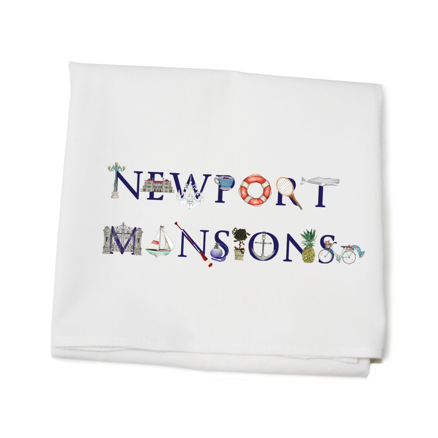 newport mansions flour sack towel