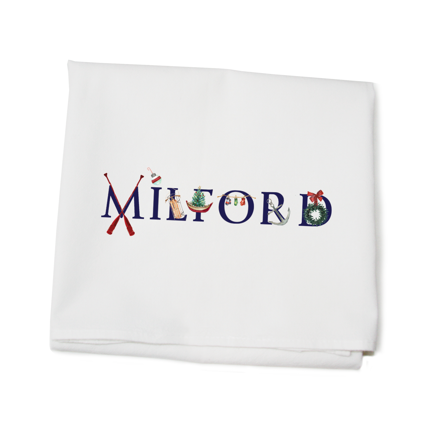 milford winter flour sack towel