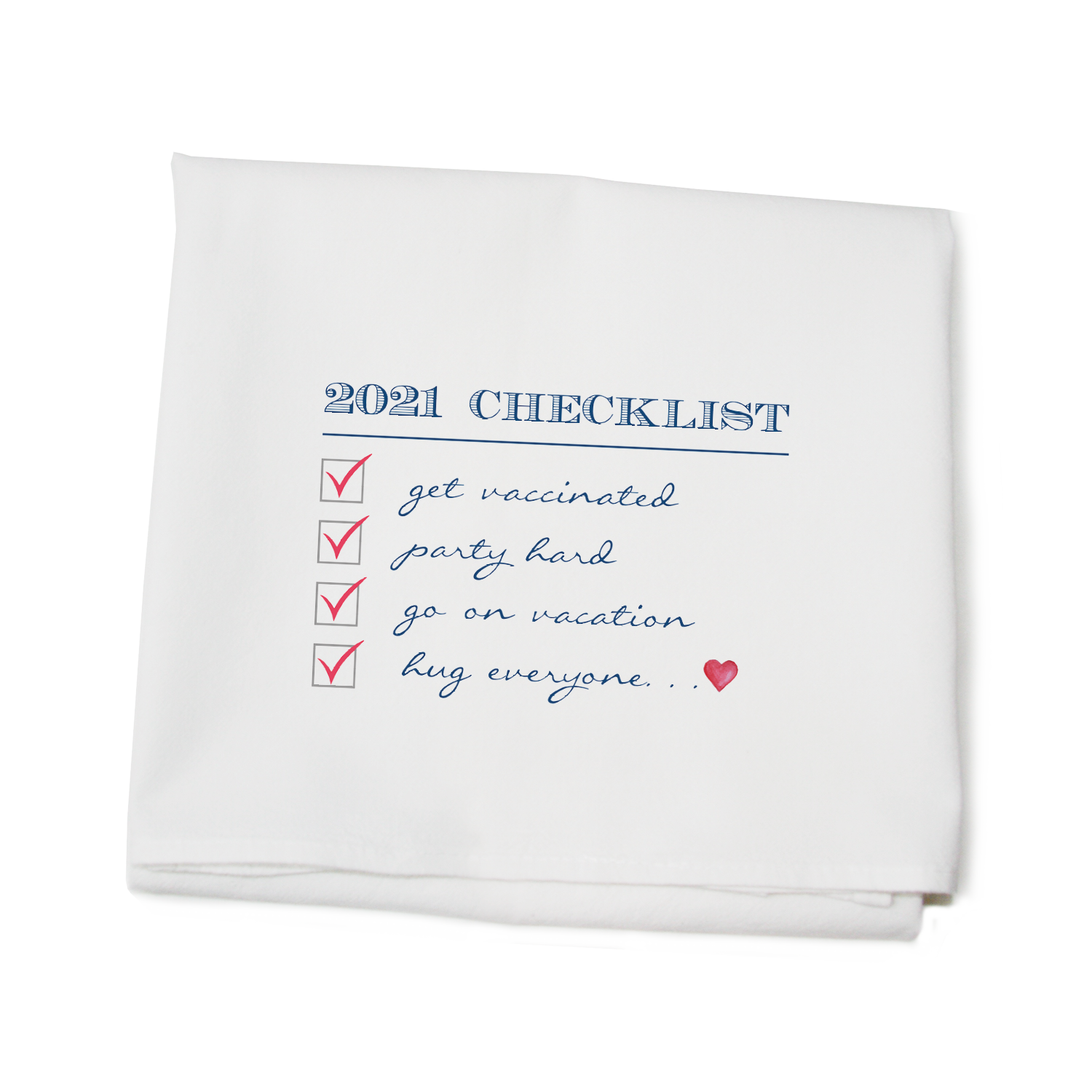vaccine checklist flour sack towel