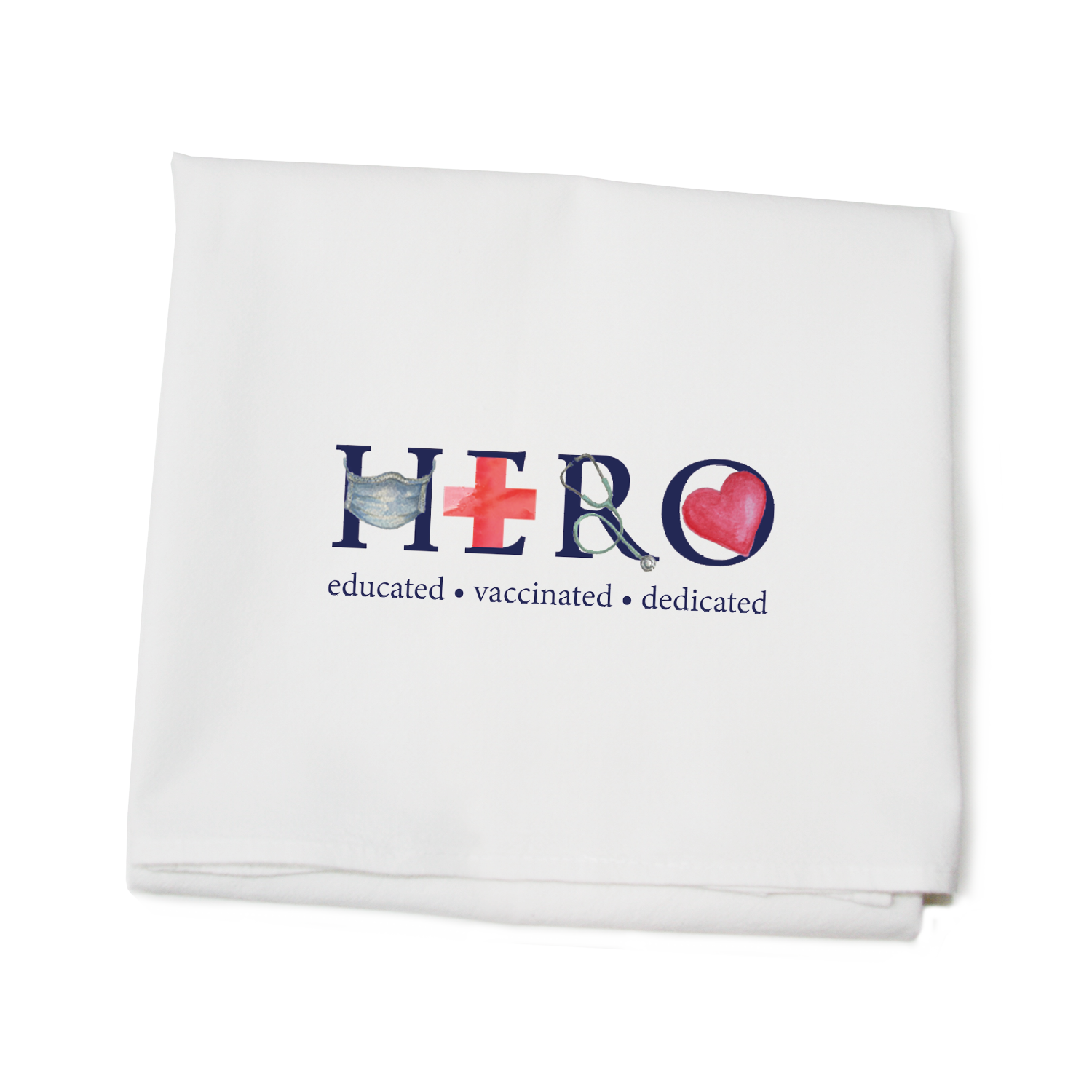 vaccine hero flour sack towel