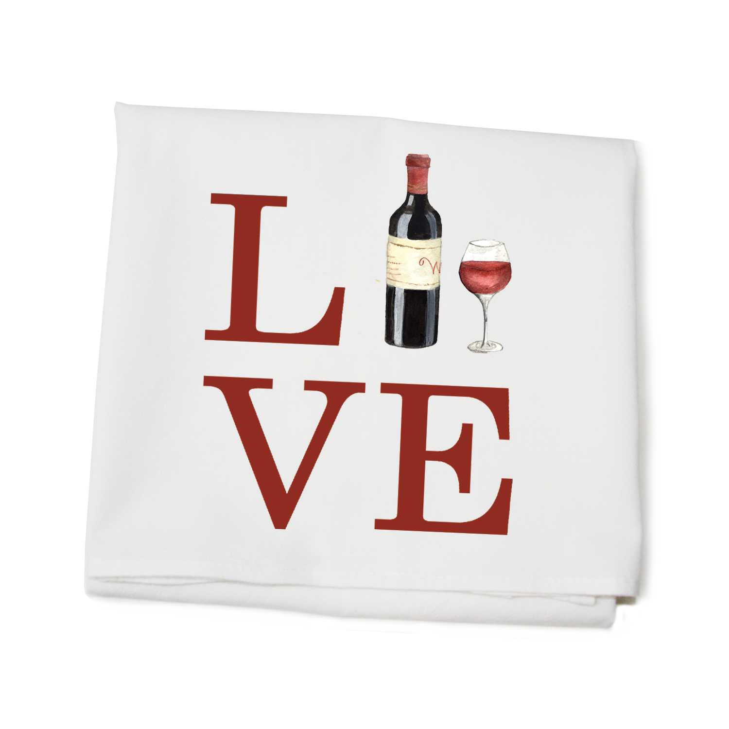 love wine flour sack towel