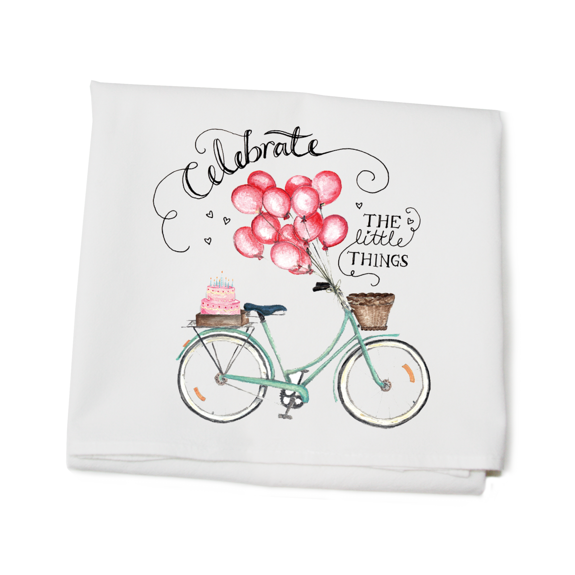 celebrate bike flour sack towel