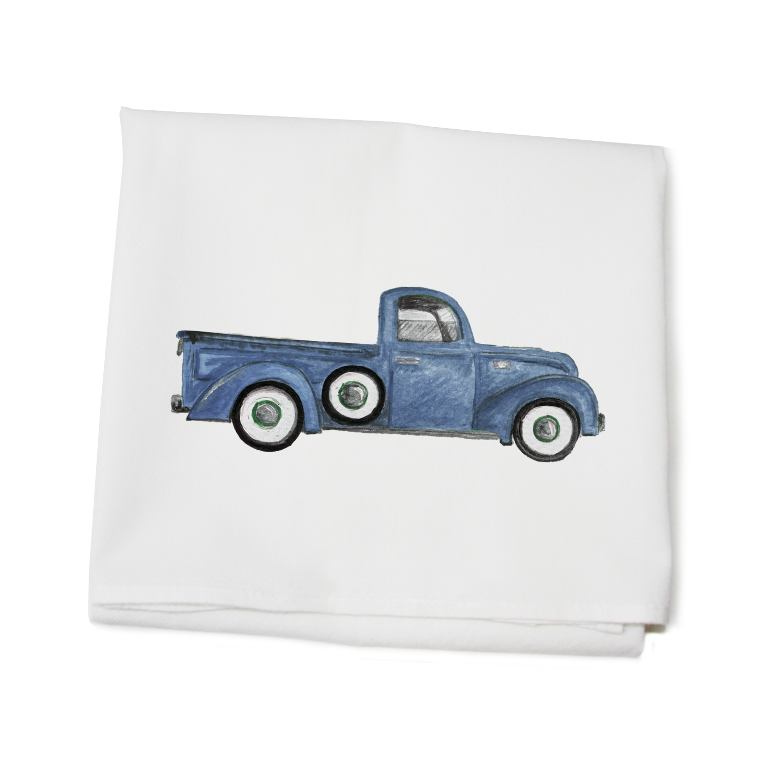 blue truck flour sack towel