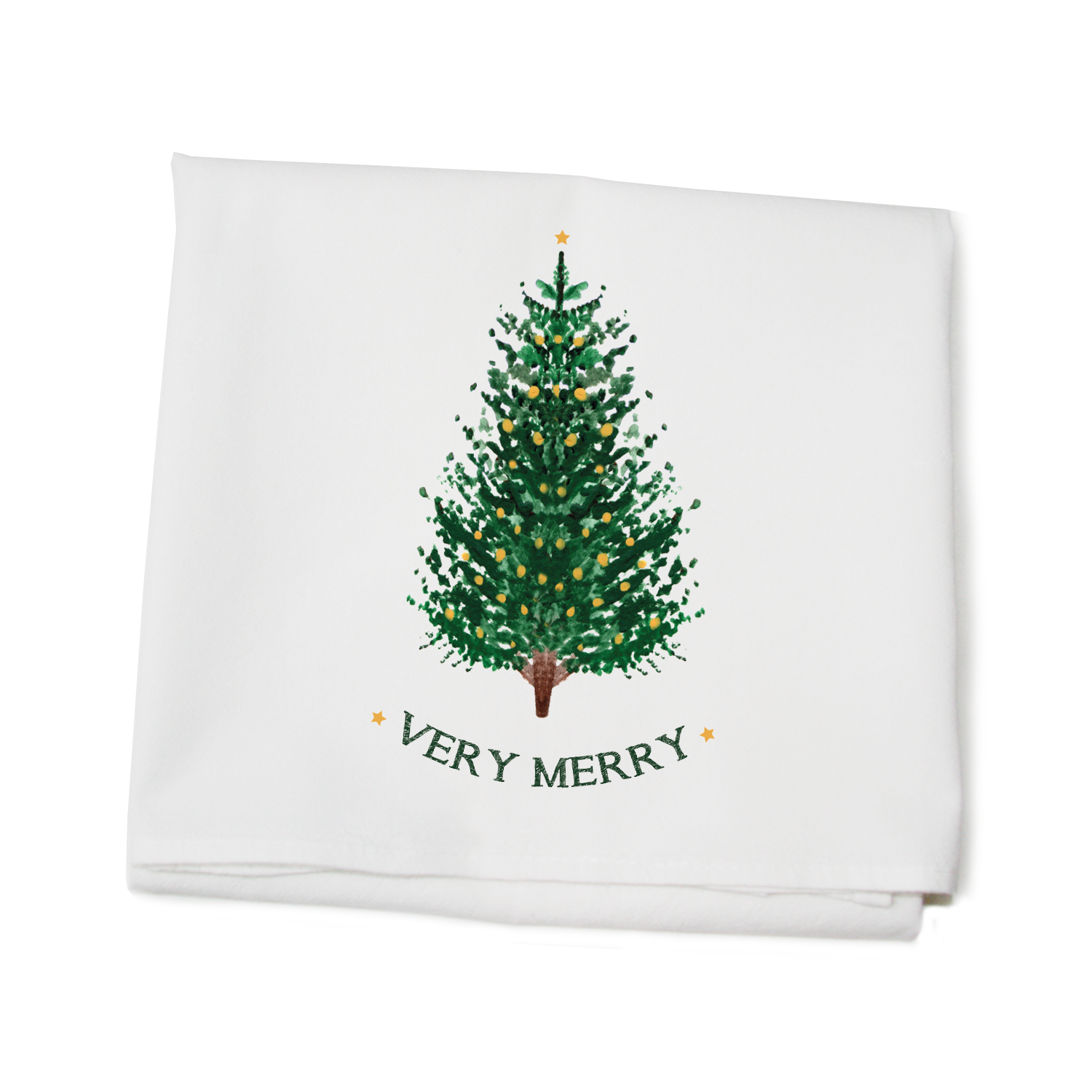 very merry christmas tree flour sack towel
