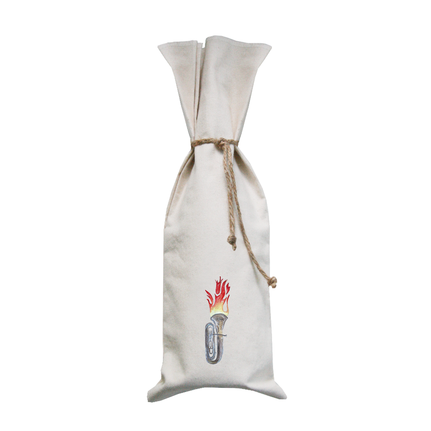 flaming tuba wine bag