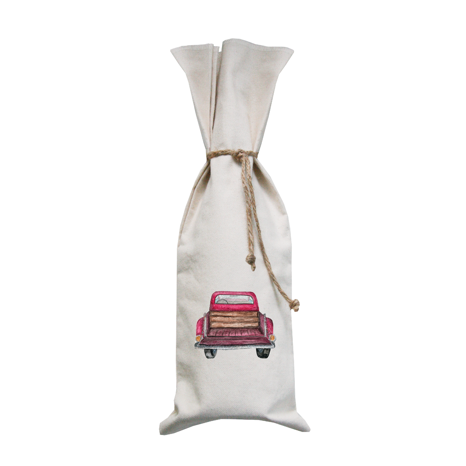 red pick up tailgate down wine bag