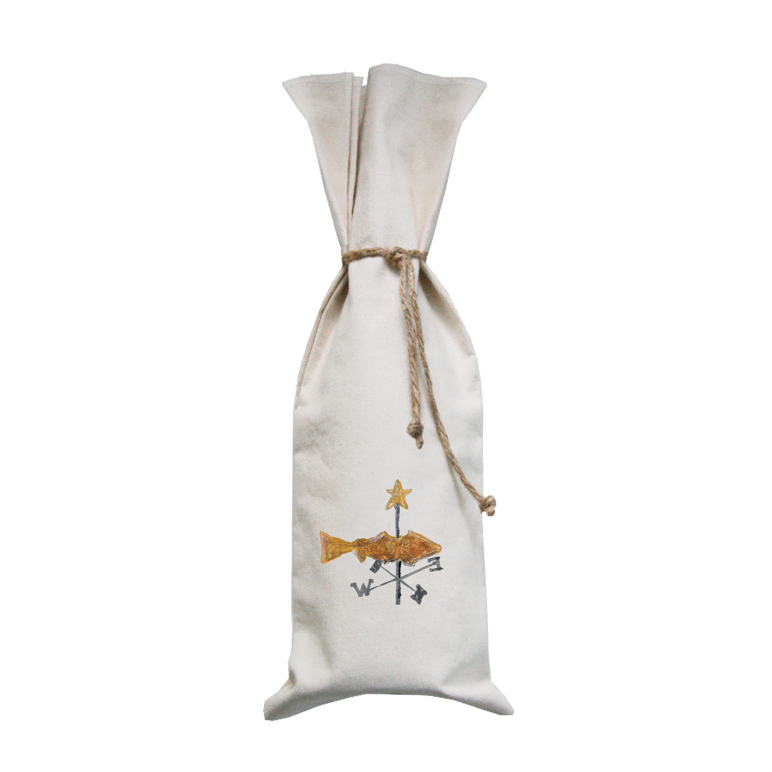 fish weathervane wine bag