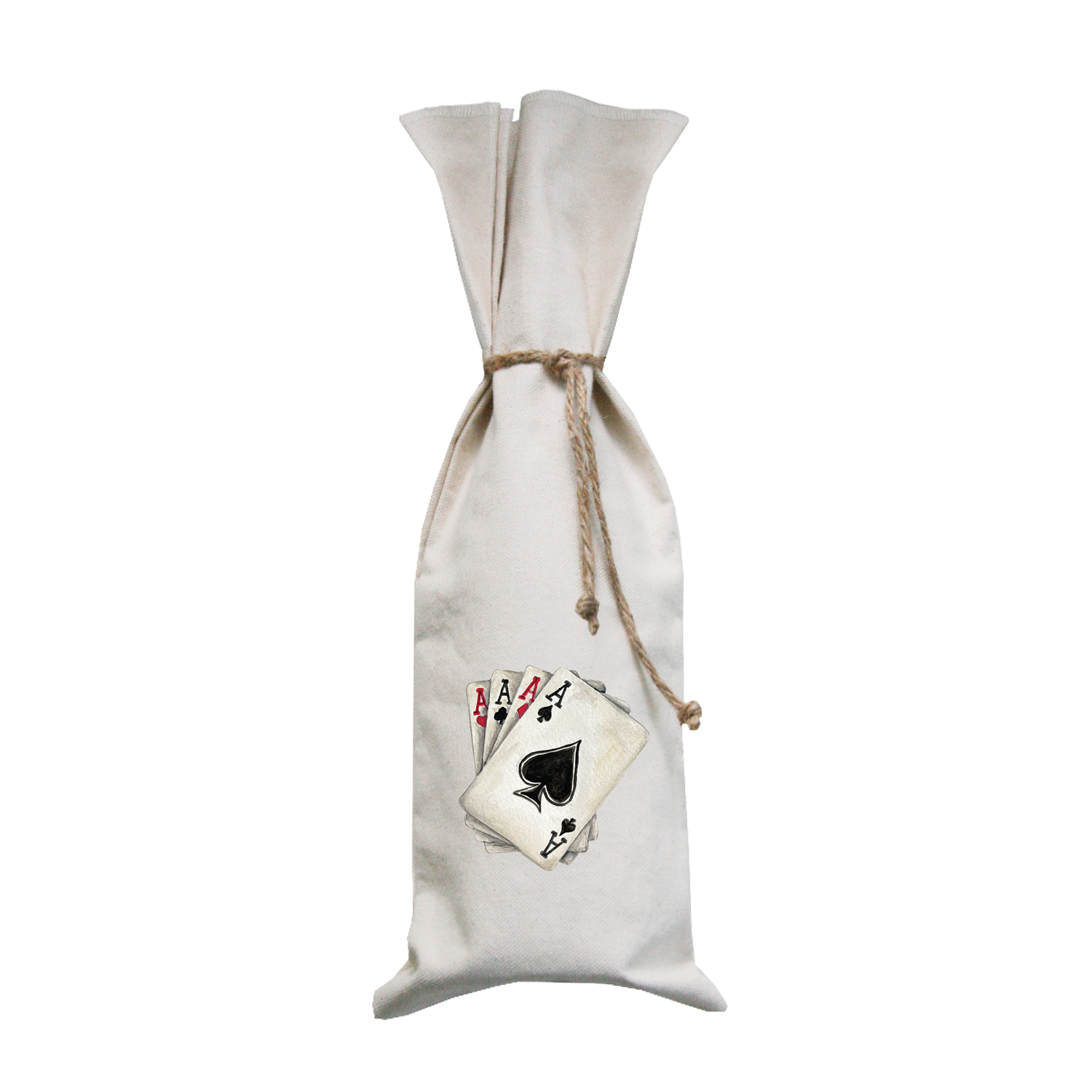 four aces playing cards wine bag