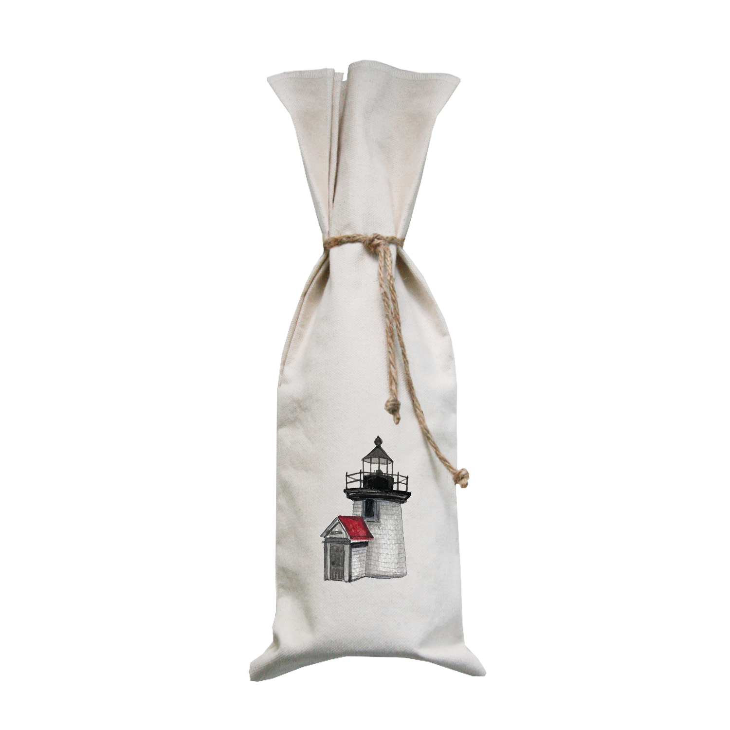 brant point lighthouse wine bag