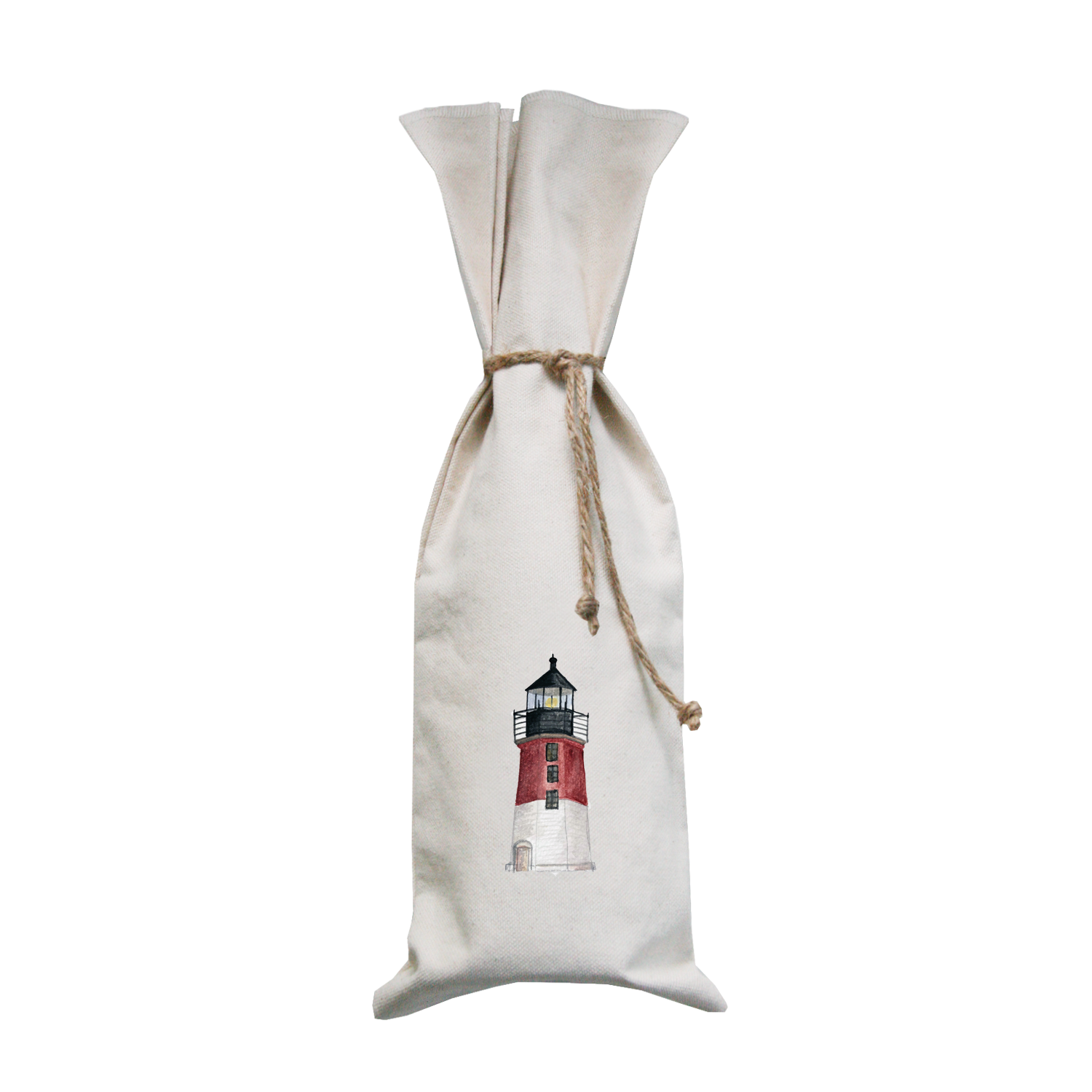 judith point lighthouse narragansett wine bag