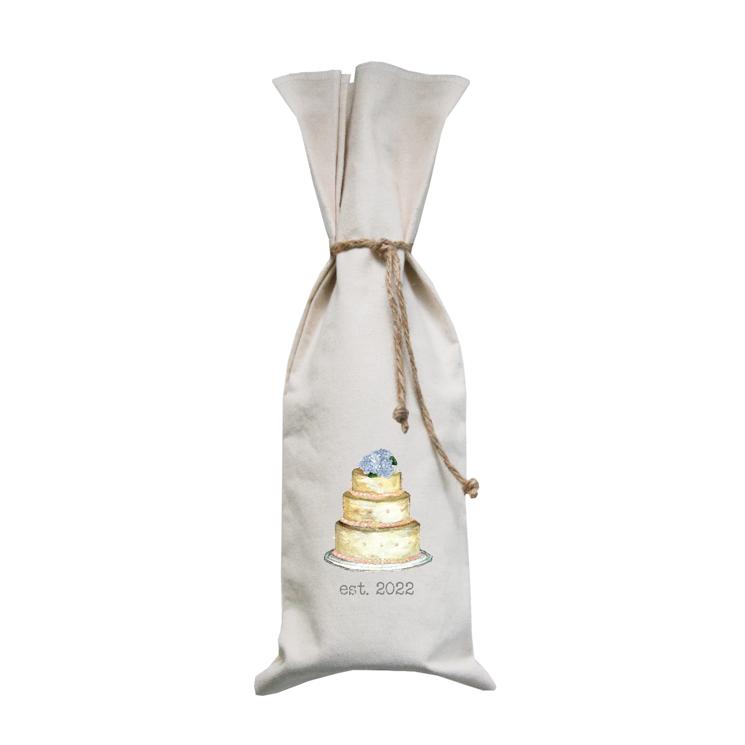 wedding cake date 2022 wine bag