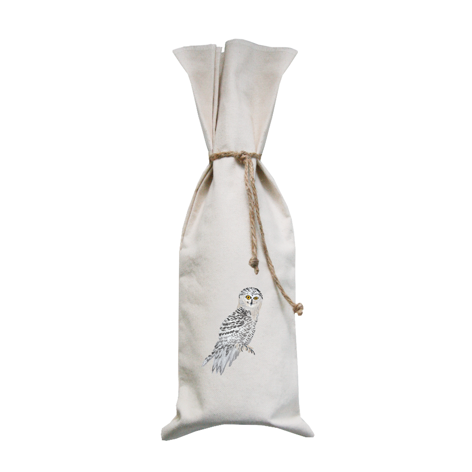 snowy owl wine bag