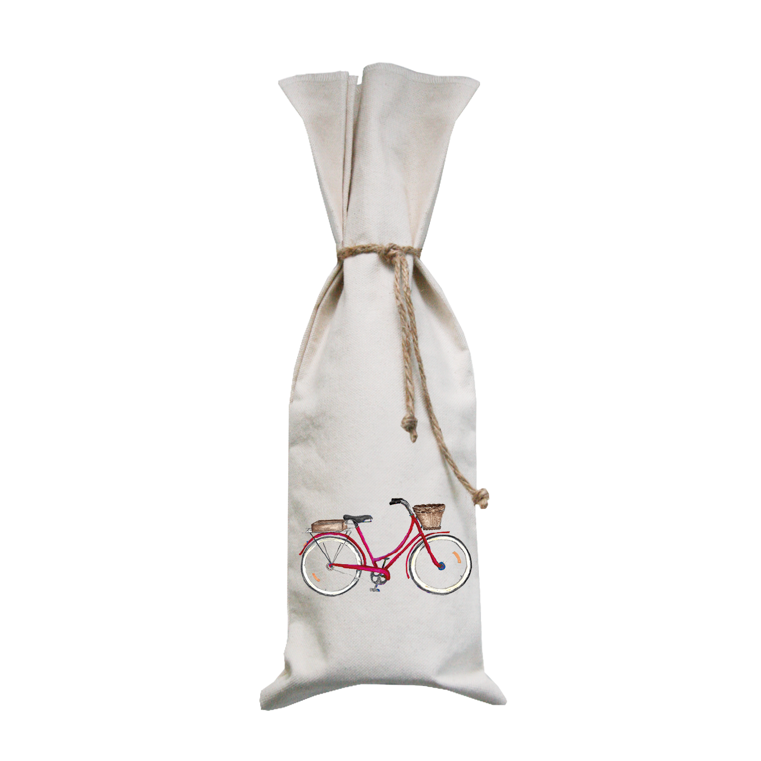 red bike wine bag