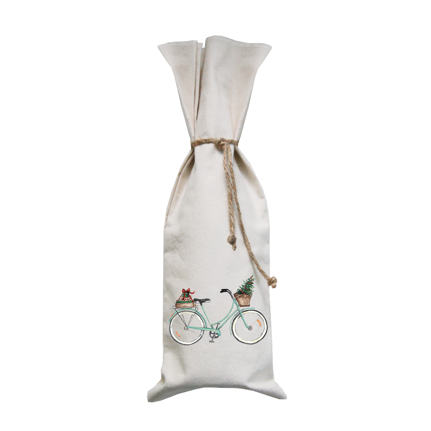 christmas bike wine bag