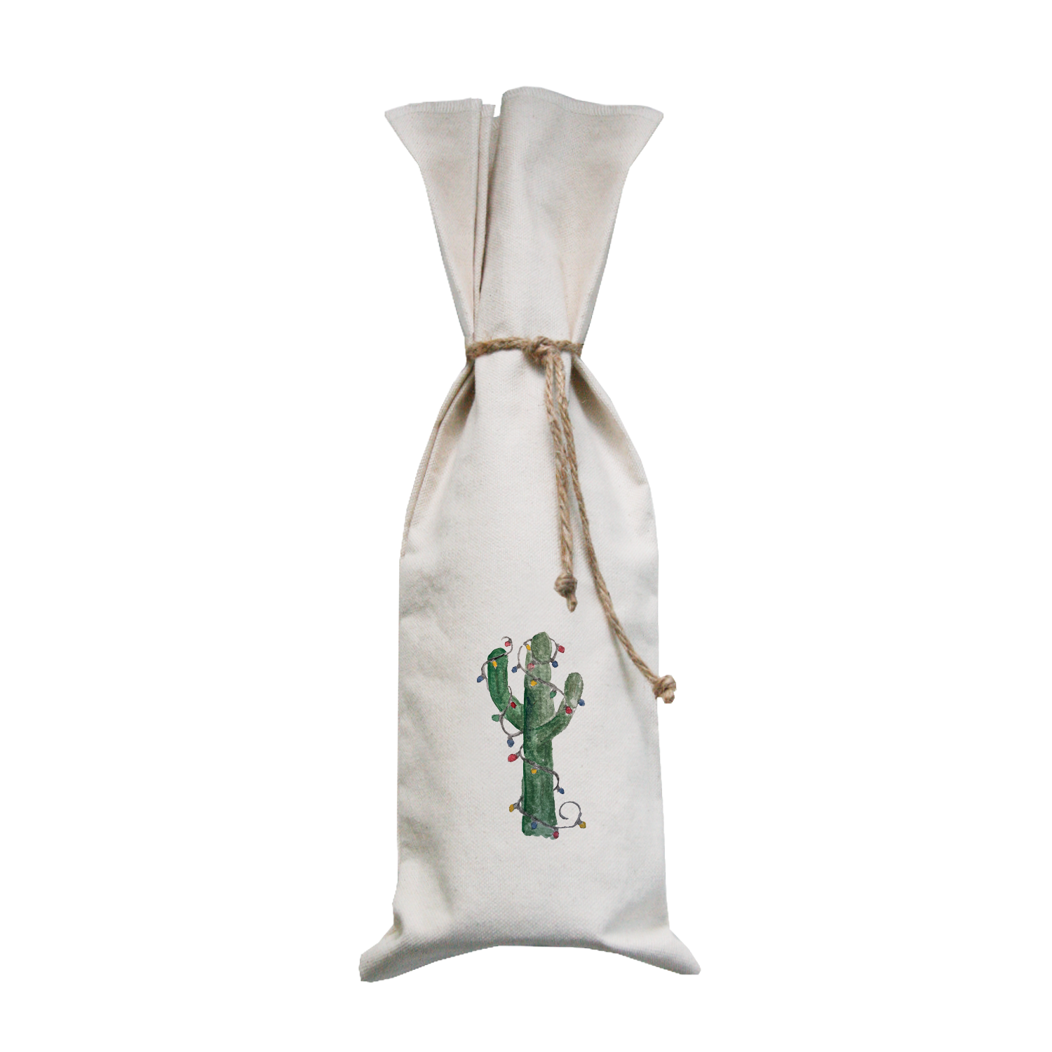 christmas cactus wine bag