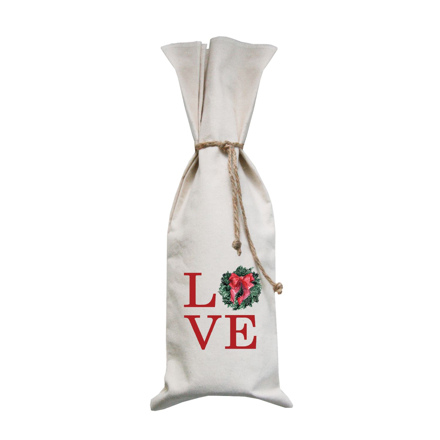 love christmas wine bag