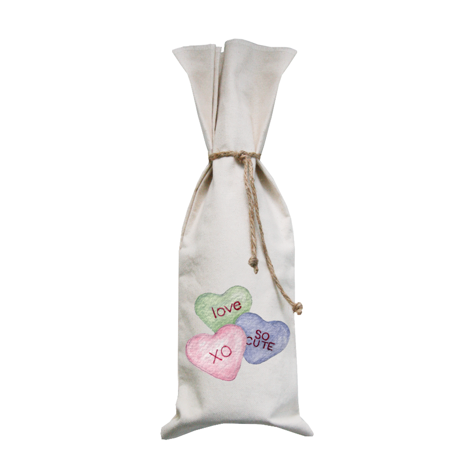 sweet hearts candy wine bag