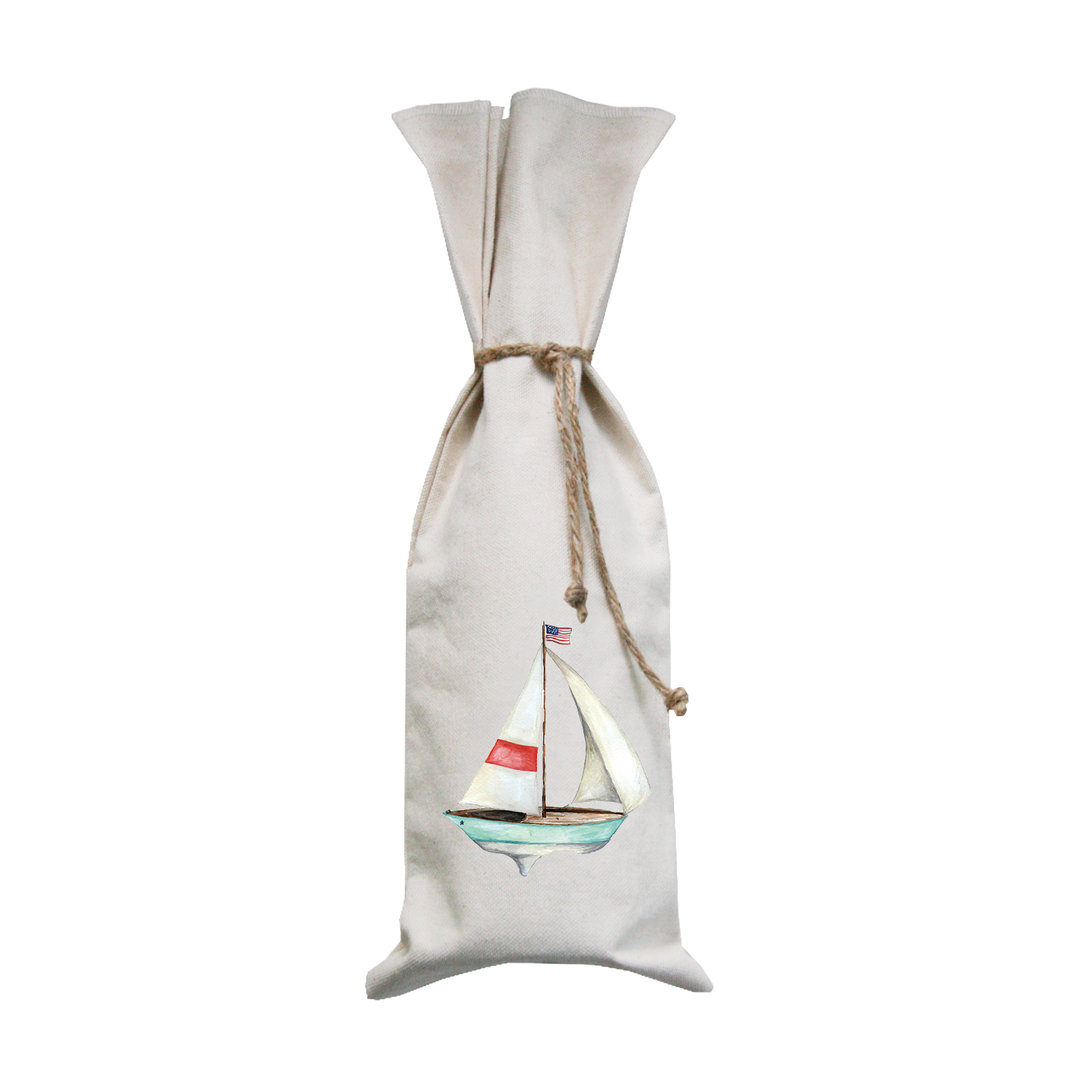 sailboat seafoam wine bag