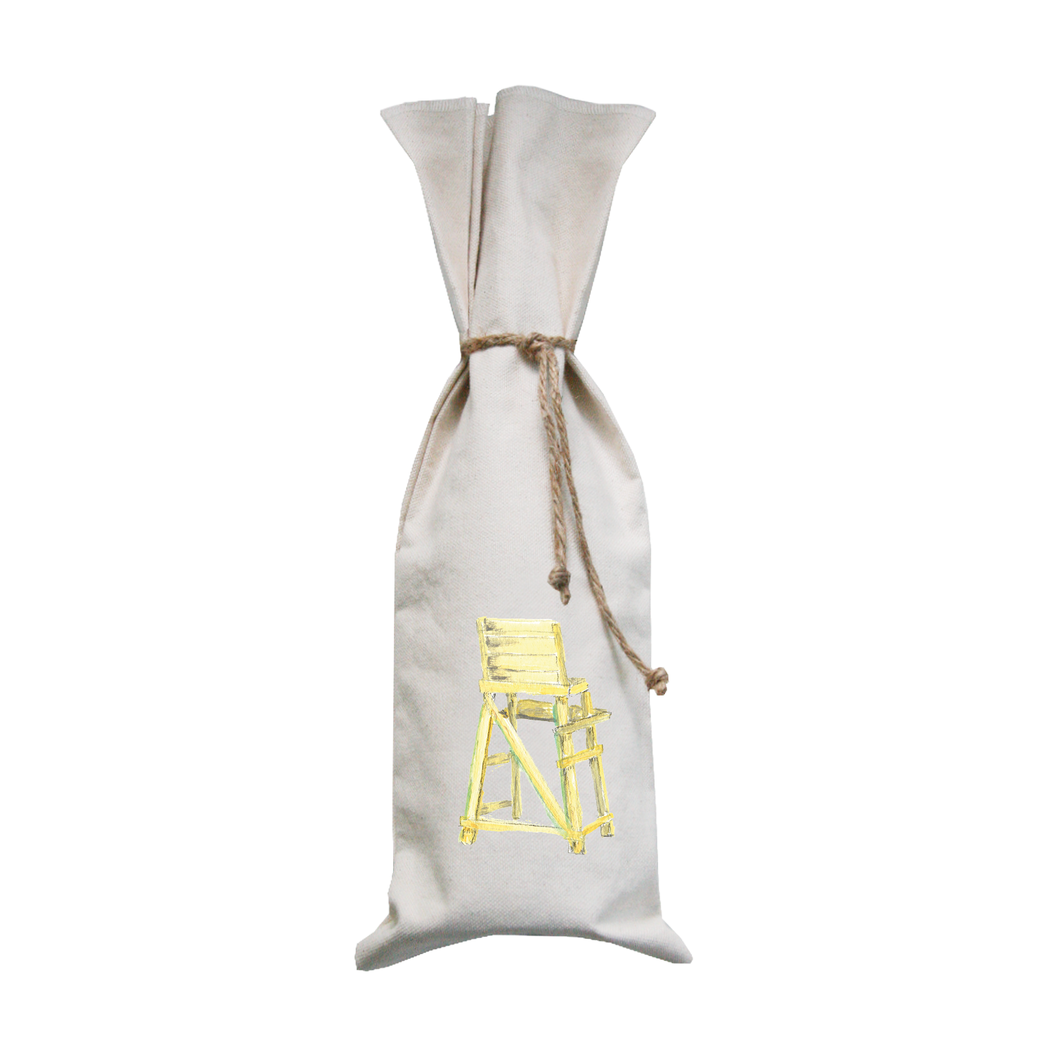 guard chair yellow wine bag