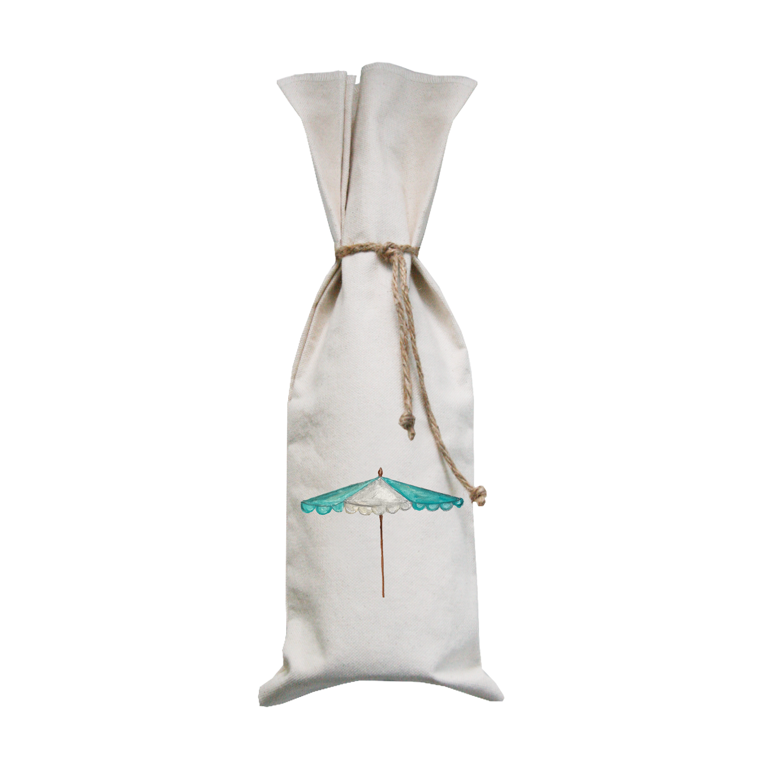 seafoam beach umbrella wine bag