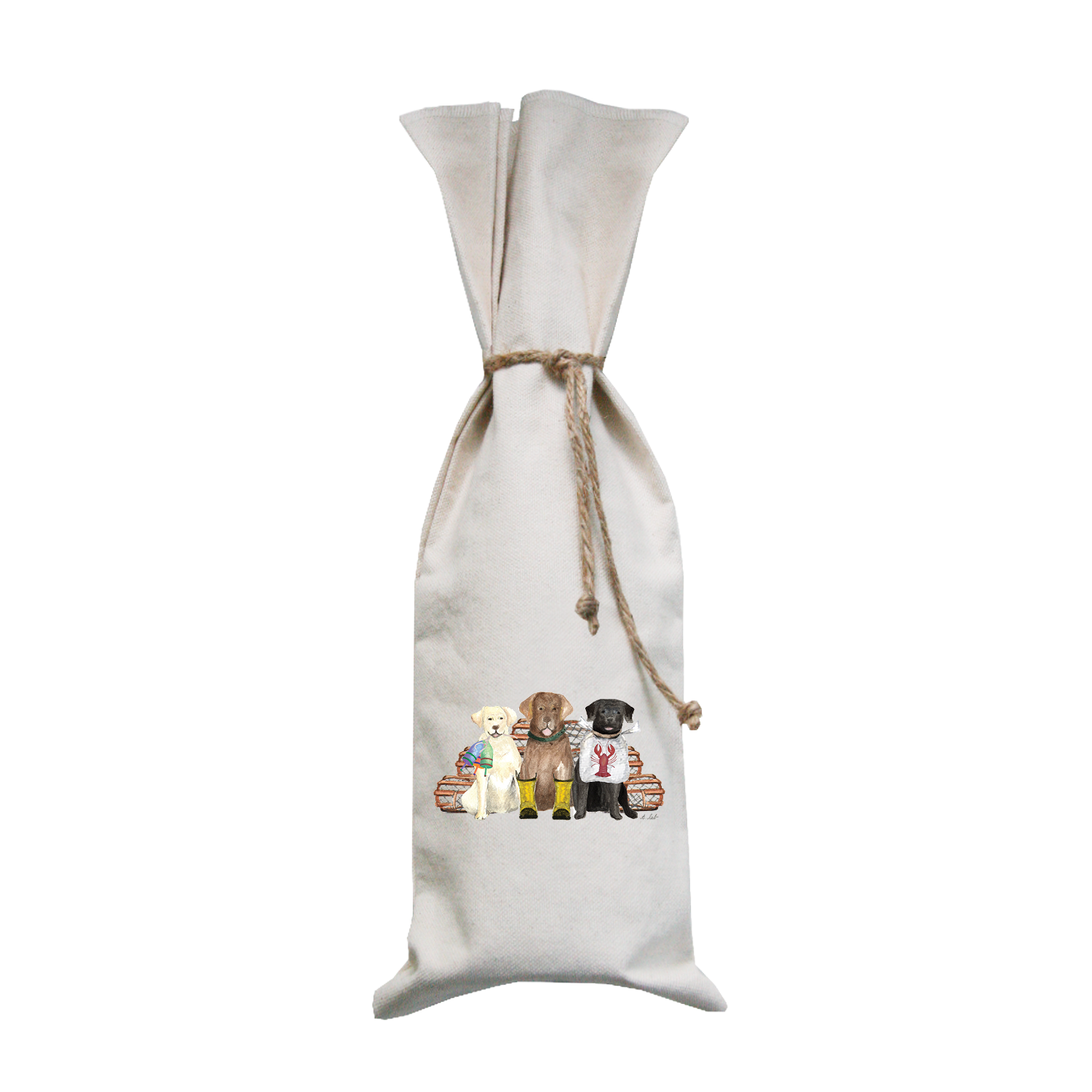 three labs lobster wine bag