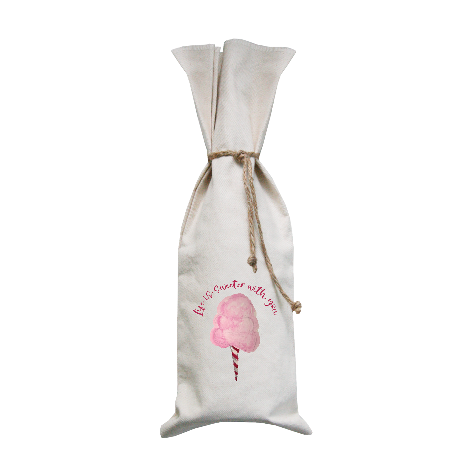 life is sweeter with you wine bag