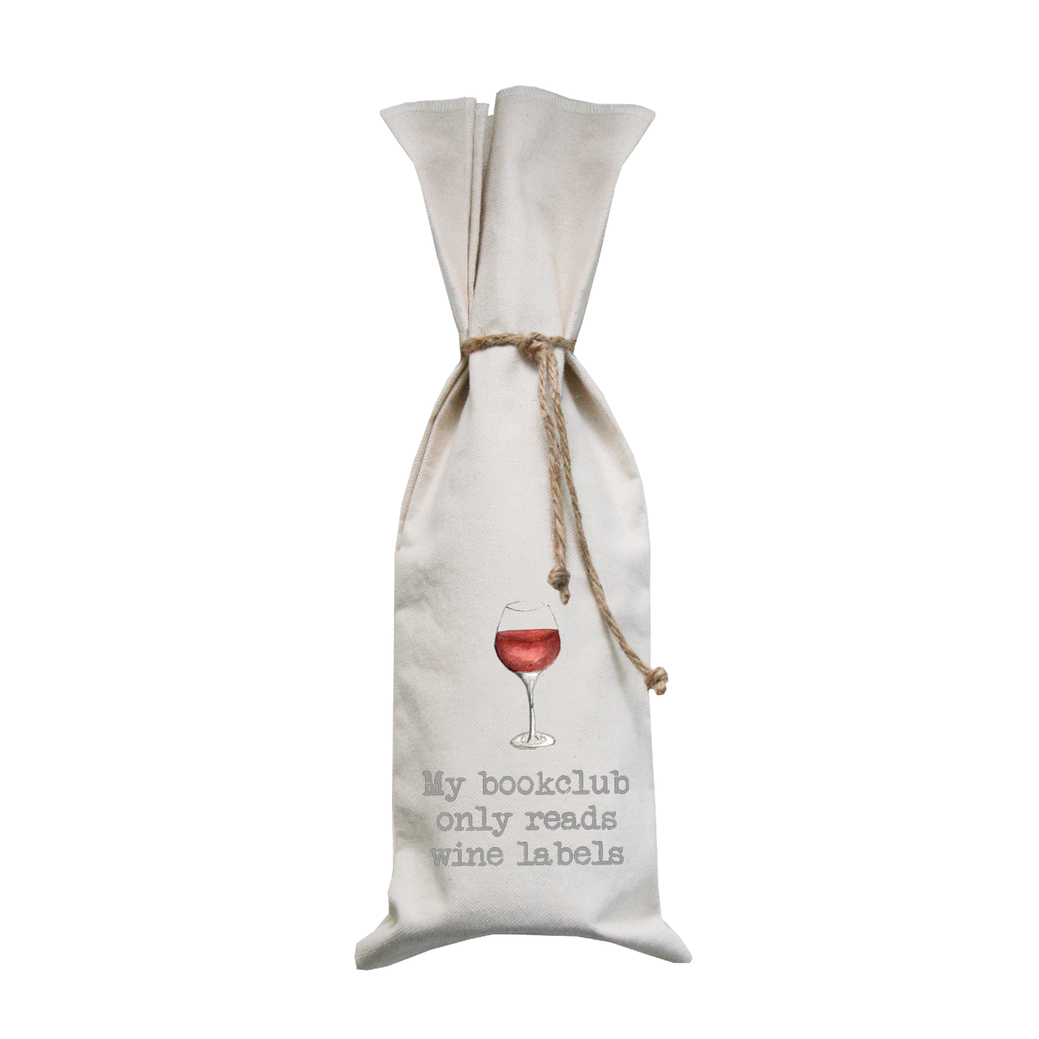 book club red wine bag